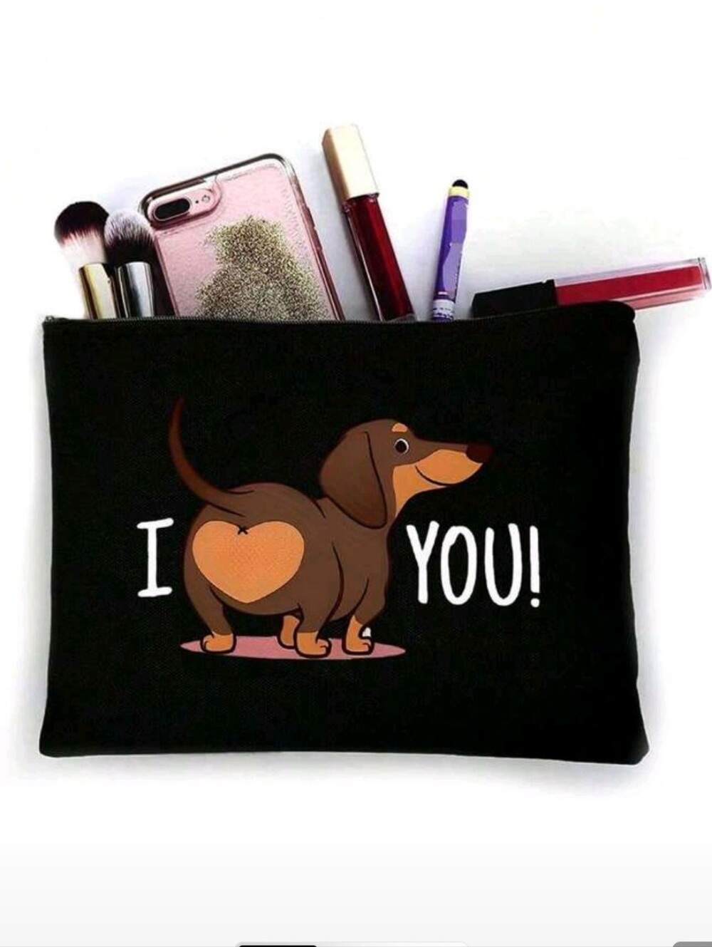 NIP: DACHSHUND "I ❤️ YOU" POUCH - Picture 2 of 5